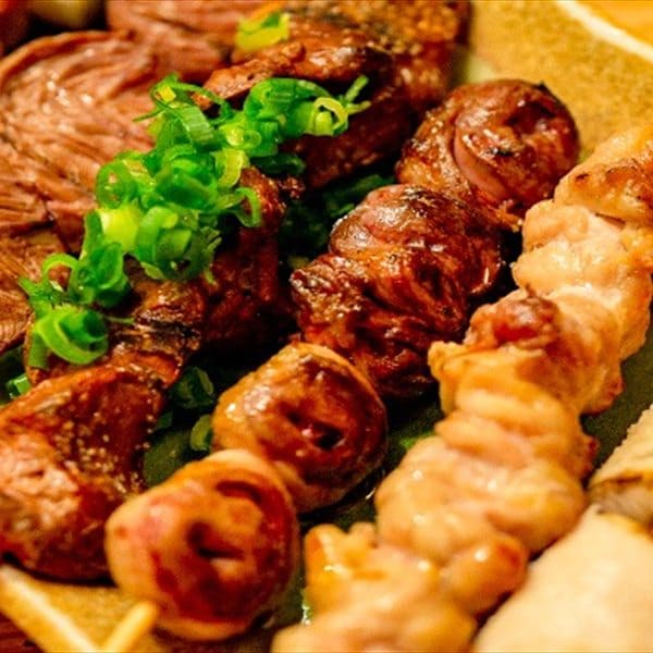 地鶏の串焼き盛り合わせ